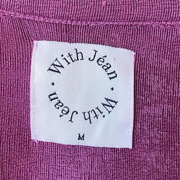 With Jean Andy Mini Purple Dress Long Sleeve Button Down Shirt Size M - Picture 10 of 11